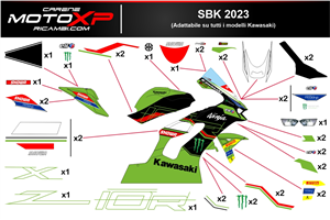 Kit Autocollants compatible avec Kawasaki Zx10R 2021 - 2023 - MXPKAD16578