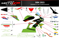 Kit Autocollants compatible avec Kawasaki Zx6R 636 2013 - 2018 - MXPKAD16581