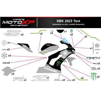 Kit Autocollants compatible avec Kawasaki Zx10R 2021 - 2023 - MXPKAD16578