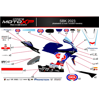 Kit Autocollants compatible avec Yamaha R1 2020 - 2023 - MXPKAD16892