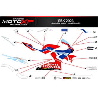 Kit Autocollants compatible avec Honda Cbr 1000 RR 2020 - 2023 - MXPKAD16891