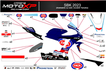 Aufkleber Satz kompatibel mit Yamaha R6 2008 - 2016 - MXPKAD16895