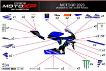 Kit adesivi compatibile con Yamaha R1 2015 - 2019 - MXPKAD16893