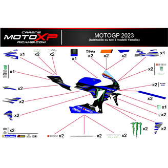 Aufkleber Satz kompatibel mit Yamaha R1 2015 - 2019 - MXPKAD16893