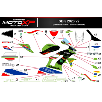 Aufkleber Satz kompatibel mit Kawasaki Zx10R 2021 - 2023 - MXPKAD16911