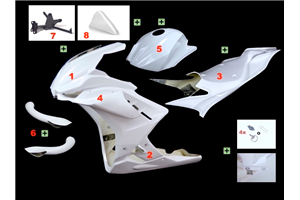 Aprilia Tuono 2016-2020 / conversion RSV 4 2021 - Ensemble complet racing 8 pièces - MXPCRD17007