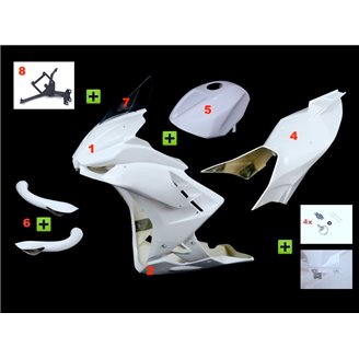 Aprilia RSV 4 2013-2020 / conversión RSV 4 2021 - Juego completo racing 8 piezas - MXPCRD17008