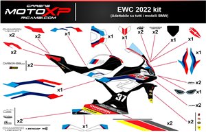 Kit Autocollants compatible avec Bmw S 1000RR 2023 - 2024 - MXPKAD17016