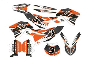 Sticker set compatible with per KTM SX 125 200 250 300 350 450 2007 2010 - MXPKAD14386