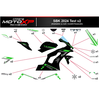 Kit adesivi compatibile con Kawasaki Zx10R 2021 - 2024 - MXPKAD17075