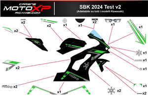 Kit adesivi compatibile con Kawasaki Zx6R 636 2013 - 2018 - MXPKAD17078