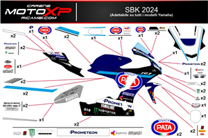 Kit adesivi compatibile con Yamaha R1 2015 - 2019 - MXPKAD17237