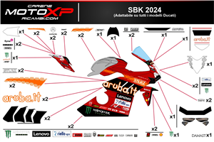 Kit de pegatinas compatible con Ducati Panigale V4 V4S 2022 - 2024 - MXPKAD17293