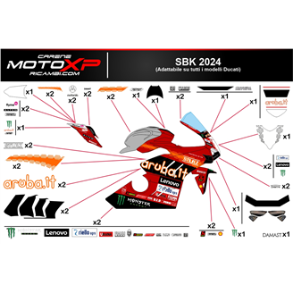 Kit adesivi compatibile con Ducati Panigale V2 2020 - 2023 - MXPKAD17296