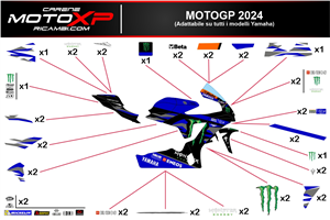 Kit adesivi compatibile con Yamaha R6 2008 - 2016 - MXPKAD17302