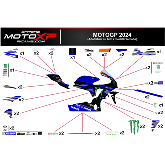 Kit adesivi compatibile con Yamaha R1 2020 - 2024 - MXPKAD17299