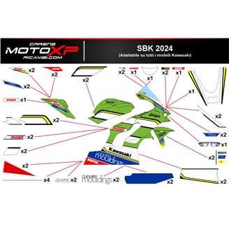 Aufkleber Satz kompatibel mit Kawasaki Zx10R 2021 - 2024 - MXPKAD17316