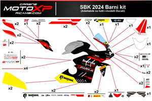 Kit de pegatinas compatible con Ducati Panigale V4 V4S 2022 - 2024 - MXPKAD17393
