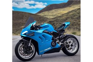 Lackierte Straße Verkleidung auf ABS mit Ducati Panigale V4 V4S fluo 2022 - 2024 - MXPCAV17659