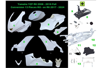 Yamaha R6 2008-2016 / kit conversione a R6 2017 - set completo racing in 12-pezzi - MXPCRD7293