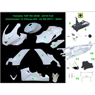 Yamaha R6 2008-2016 / Konverzion R6 2017 - Komplettsatz 12-teilig Racing - MXPCRD7293