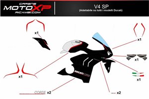 Kit adesivi compatibile con Ducati Panigale V4 V4S V4R 2019 - 2022 - MXPKAD12518