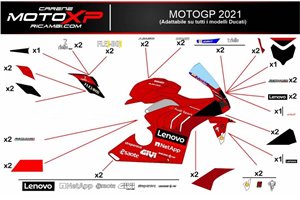 Kit adesivi compatibile con Ducati Panigale V4 V4S V4R 2019 - 2022 - MXPKAD12778