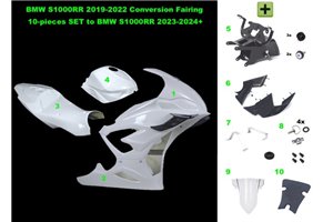 BMW S1000RR 2019-2022 - Complete set racing - 10 pieces conversion kit to S1000RR 2023-2024 - MXPCRD18242