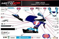 Sticker set compatible with Yamaha R1 2020 - 2025 - MXPKAD18274