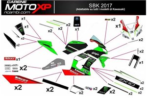 Sticker set compatible with Kawasaki Ninja ZX4-RR 2024 - 2025 - MXPKAD18337