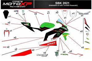 Sticker set compatible with Kawasaki Ninja ZX4-RR 2024 - 2025 - MXPKAD18332