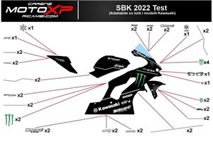 Sticker set compatible with Kawasaki Ninja ZX4-RR 2024 - 2025 - MXPKAD18330
