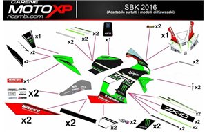 Sticker set compatible with Kawasaki Ninja ZX4-RR 2024 - 2025 - MXPKAD18324