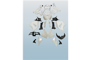 Honda Cbr 600 RR 2013 - 2018 Complete and unpainted fairing in abs with front fender - MXPCAD4671