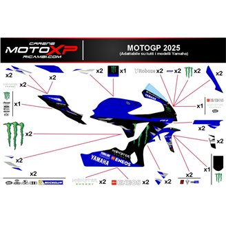 Kit Autocollants compatible avec Yamaha R1 2020 - 2025 - MXPKAD18274