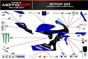 Kit de pegatinas compatible con Yamaha R1 2020 - 2025 - MXPKAD18274