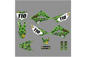 Kit Autocollants compatible avec per KAWASAKI KLX 110 2010 - 2020 - MXPKAD18753