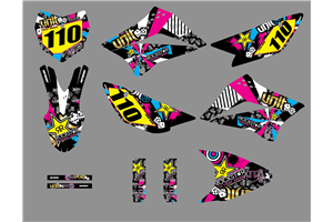 Kit Autocollants compatible avec per KAWASAKI KLX 110 2010 - 2020 - MXPKAD18749