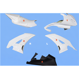 Lackierte Rennverkleidung Yamaha Yamaha R6 2008 - 2016 mit 2 Farben - MXPCRV5697