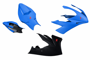 Painted Race Fairings Yamaha R1 2004 - 2006 in 2 Colours like the picture - MXPCRV5821