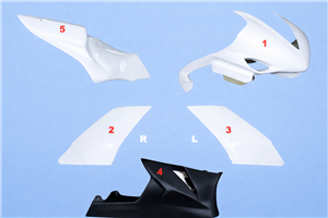Lackierte Rennverkleidung Yamaha R1 2007 - 2008 mit 2 Farben - MXPCRV5682