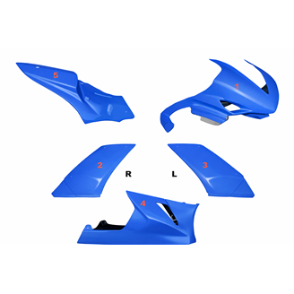 Lackierte Rennverkleidung Yamaha R1 2007 - 2008 mit 2 Farben - MXPCRV5681