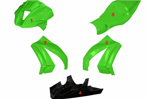 Painted Race Fairings Kawasaki Zx10R 2011 - 2015 in 2 Colours like the picture - MXPCRV5726