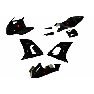 Painted Race Fairings Kawasaki Zx10R 2008 - 2010 Matt Black - MXPCRV5422