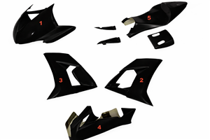 Carenado Racing Pintado Kawasaki Zx10R 2008 - 2010 Matt Black - MXPCRV5422