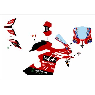 Lackierte Rennverkleidung Ducati Panigale V4 R 2019 - 2021 -MXPCRV18970