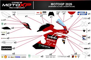 Kit Autocollants compatible avec Ducati Panigale V4 V4S 2025 - 2026 - MXPKAD119017