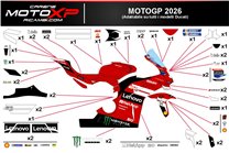 Aufkleber Satz kompatibel mit Ducati Panigale V4 V4S 2025 - 2026 - MXPKAD119017