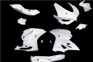 Race Package pour Ducati 1199 Panigale: Carénages + Crochets rapides - MXPCRD19080