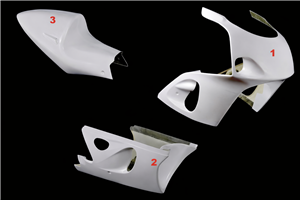 Verkleidungen Suzuki GsxR 600/750 1996 - 1999 ohne Kotflugel Racing - MXPCRD19082